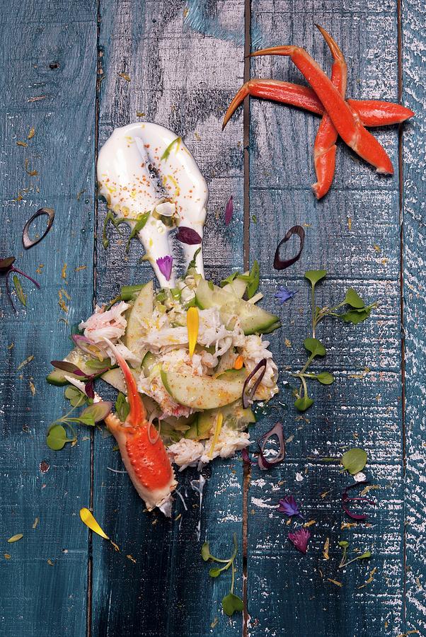 Crab Salad With Apple qubec, Canada Photograph by Spyros Bourboulis