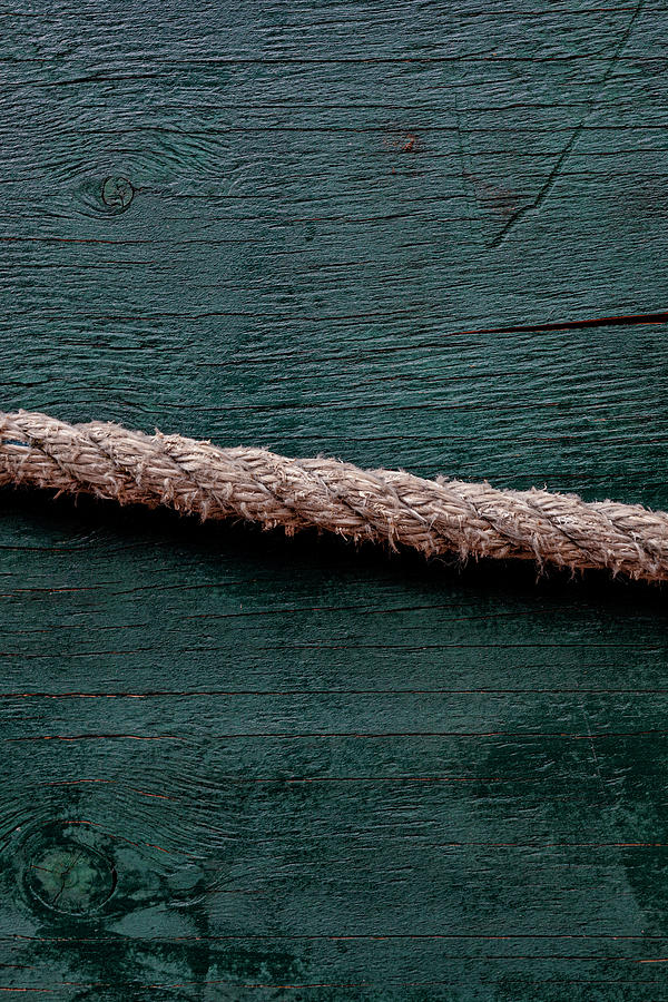 Cracked Wood And Rope Photograph