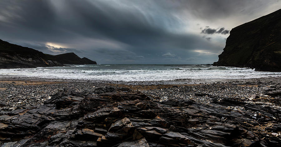 Crackington Haven, Cornwall, Panorama. Photograph by Maggie Mccall
