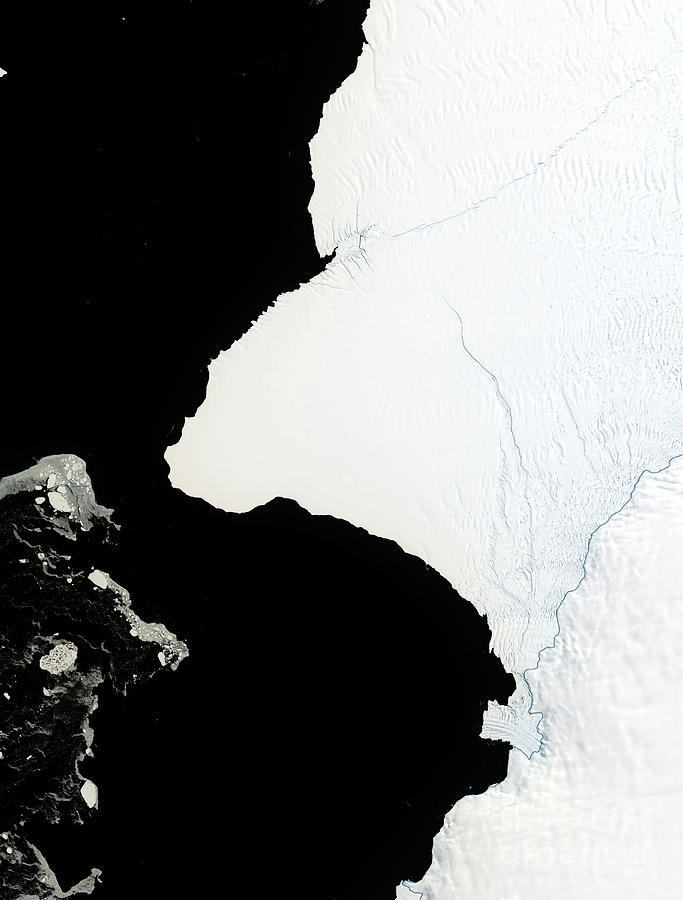 Cracks In Brunt Ice Shelf In Antarctica Photograph by Nasa Earth Observatory/usgs/science Photo Library
