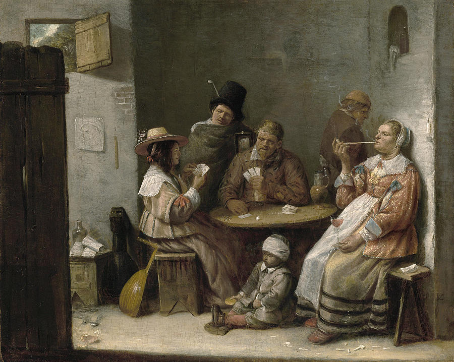 Card Players, c1645 Painting by Josse Van Craesbeeck