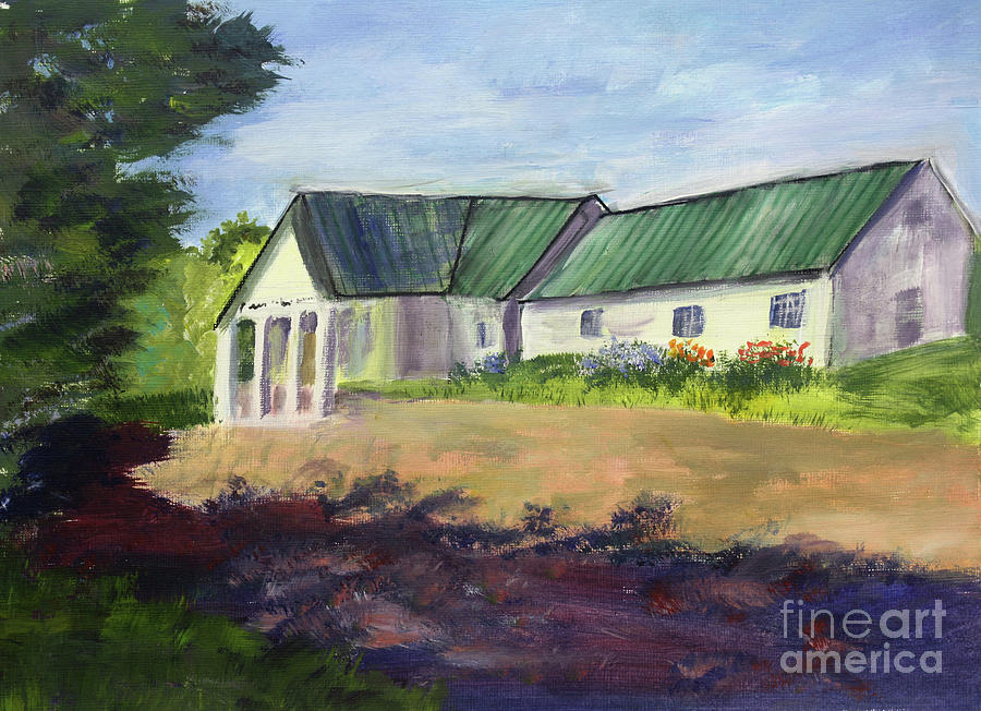 Craftsbury Common Library Painting by Donna Walsh
