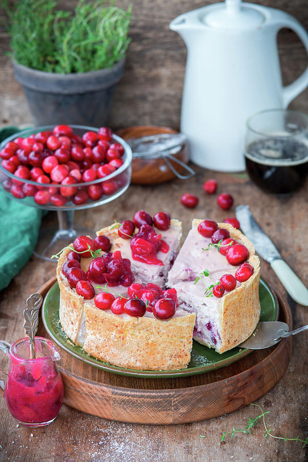 Cranberry Cheesecake Photograph by Irina Meliukh