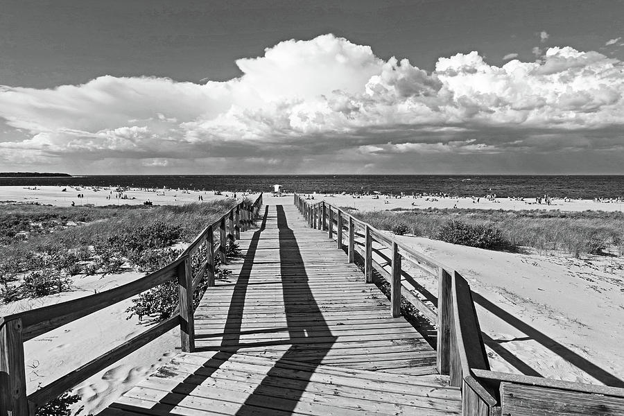 Crane Beach Footbridge Ipswich MA Black and White Photograph by Toby McGuire