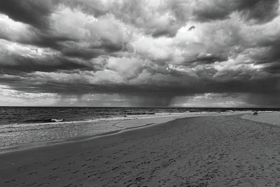 Crane Beach Portal Through the Storm Ipswich MA Coastline Dramatic Sky Black and White Photograph by Toby McGuire
