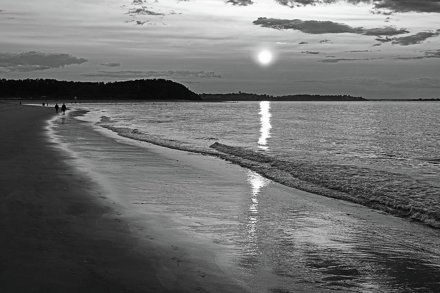 black and white beach sunset drawings