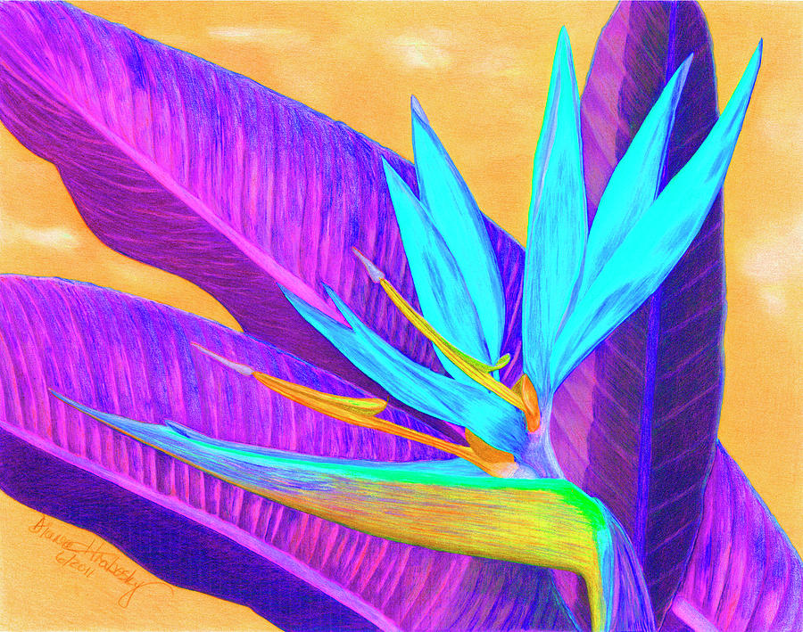 Crane Flower Paradise D1 Digital Art by Diana Hrabosky