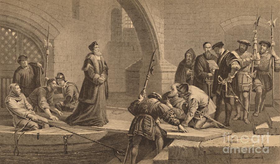 Cranmer At The Traitors Gate 1886 Drawing by Print Collector
