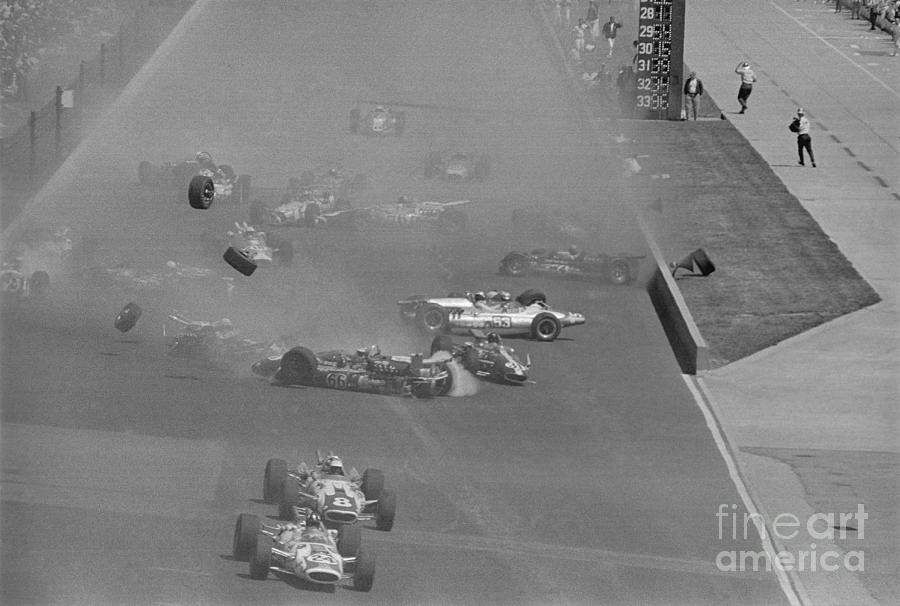 Crash During Formula One Auto Race Photograph by Bettmann