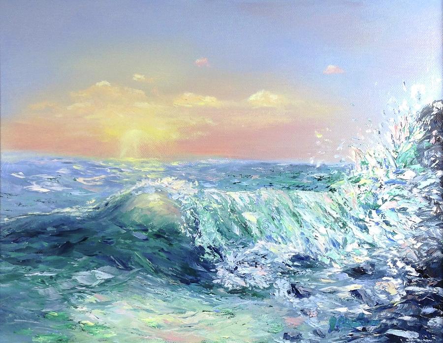 Crashing Wave Painting by Jan Chesler