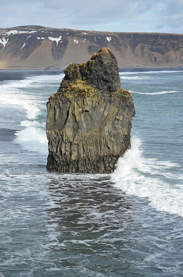 Crashing Wave on Reynisfjara Black Sand Beach Basalt Sea Stack Iceland Photograph by Shawn OBrien
