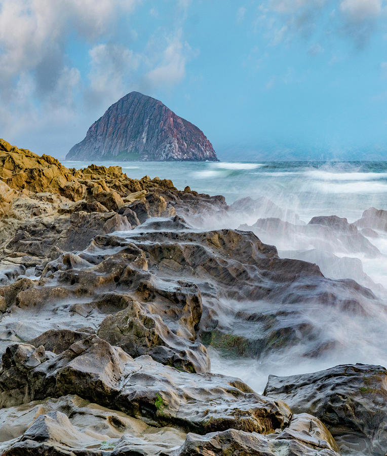 Crashing Waves And Morro Rock Photograph by Tim Fitzharris