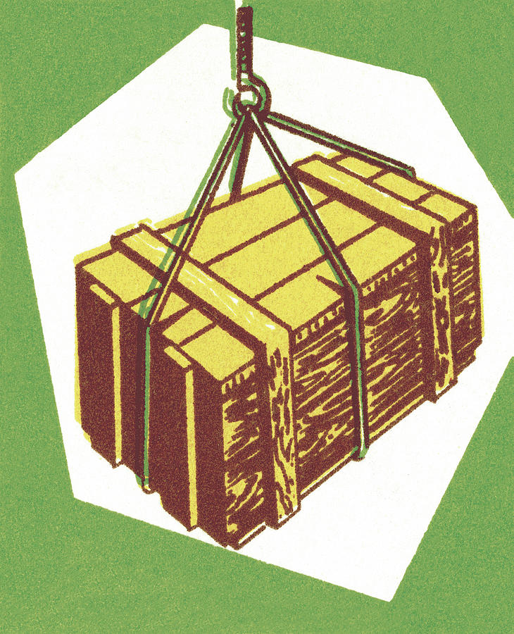Crane Drawing - Crate by CSA Images