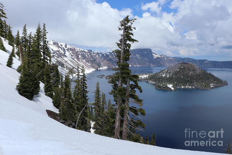 Crater Lake Snow Scape  Photograph by Christiane Schulze Art And Photography