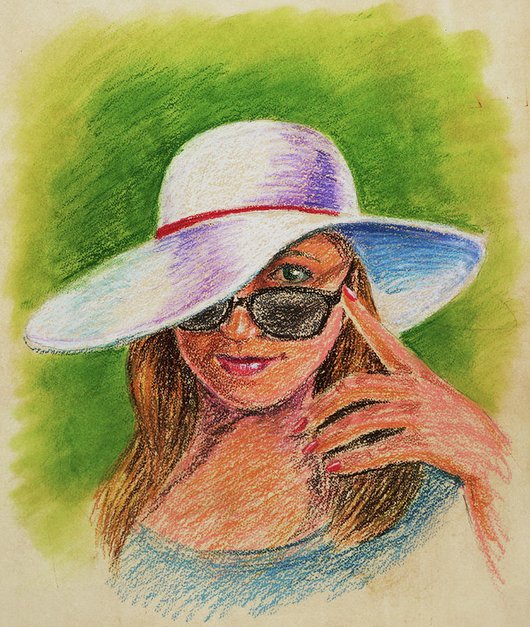 Craving Summer Woman With A Hat Drawing by Irina Sztukowski