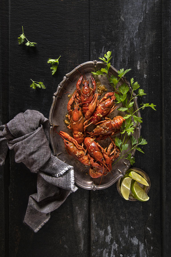 Still Life Photograph - Crayfish And Parsley by Diana Popescu