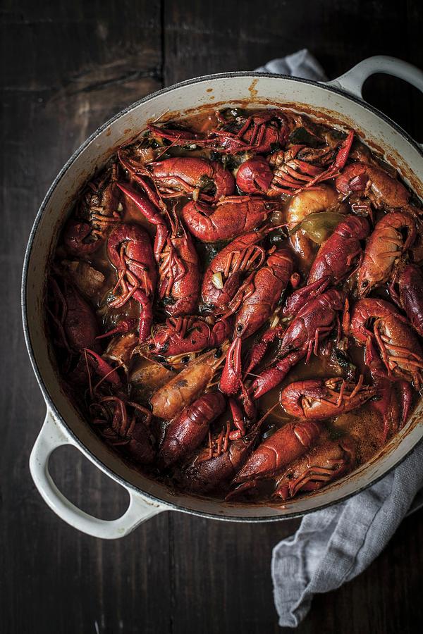 Crayfish Stew With King Prawns In A Pot portugal Photograph by Rika Manabe Photography