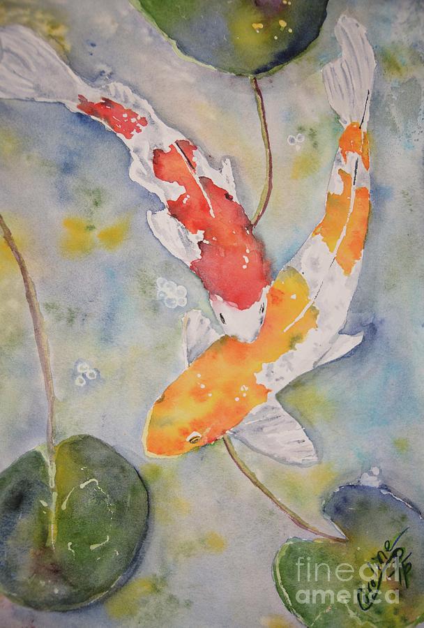 Crazy about Koi Painting by Caroline Harris
