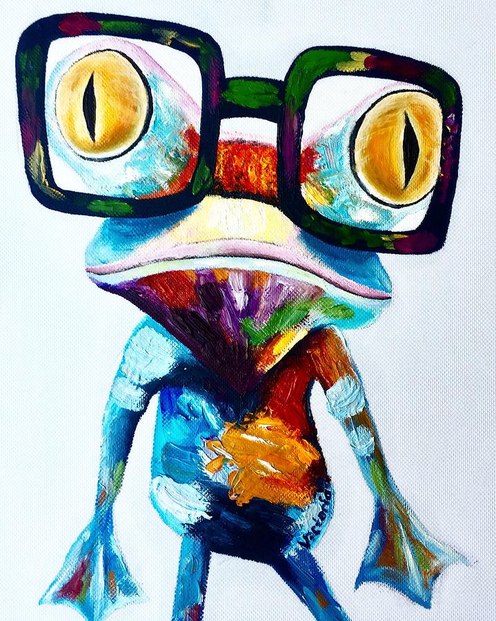Crazy frog Painting by Victoria Dmitrieva - Fine Art America