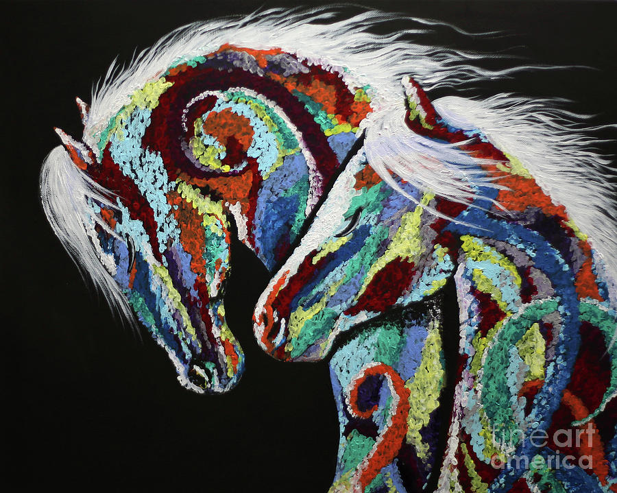 Crazy horse Painting by Linda Finstad | Fine Art America