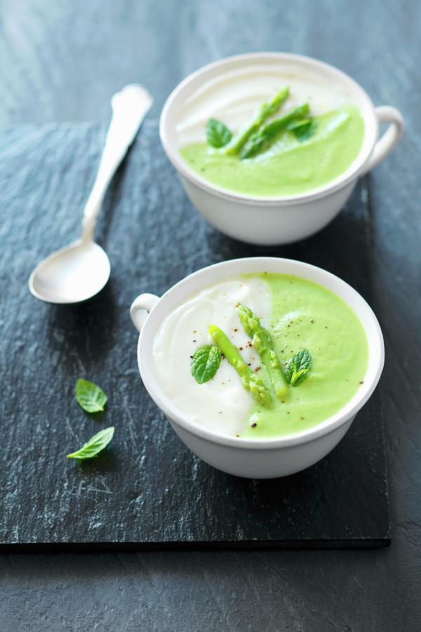 Cream Of Asparagus Soup With Peas And Cauliflower Photograph by Rua Castilho