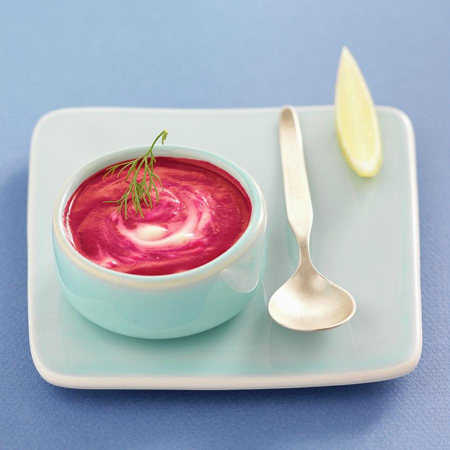 Cream Of Beetroot Soup Photograph by Bono