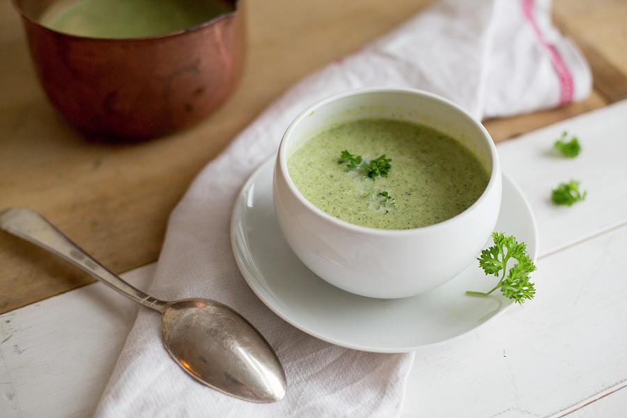 Cream Of Broccoli Soup Photograph by Claudia Timmann