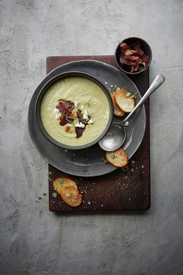 Cream Of Fennel Soup With Goats Cheese And Biltong Photograph by Great Stock!