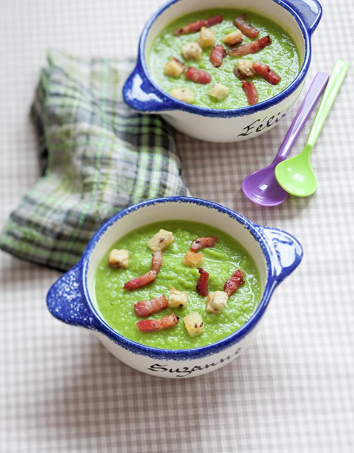 Cream Of Pea Soup For Kids Photograph by Roche