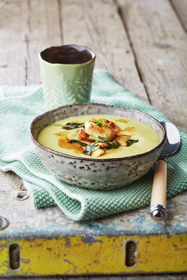 Cream Of Potato Soup With Chicken And Sage Photograph by Meike Bergmann