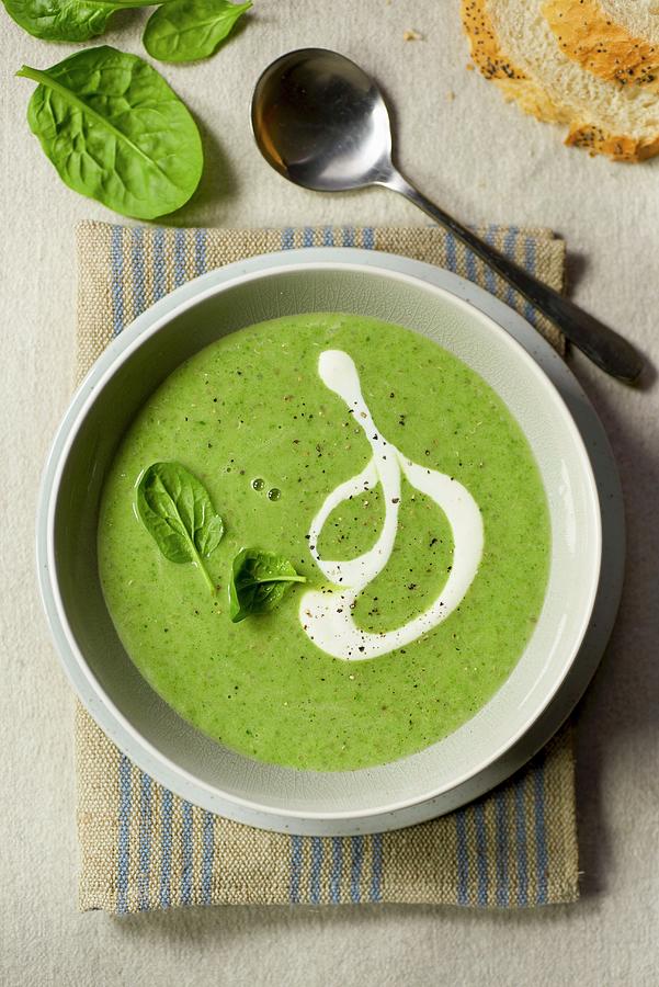 Cream Of Spinach Soup Photograph by Jonathan Short
