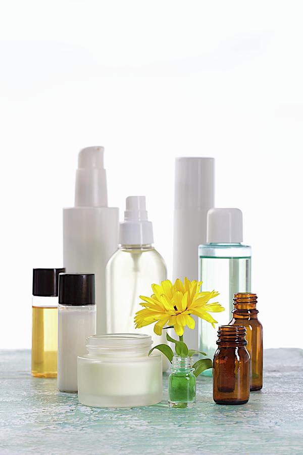 Creams And Oils For Use In Natural Cosmetics Photograph by Jean-paul Chassenet