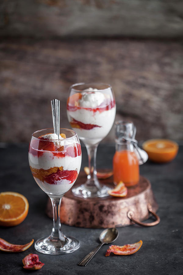 Creamy Rice Pudding With Blood Oranges Photograph by Kati Finell