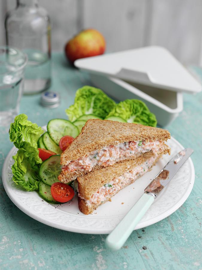 Creamy Smoked Salmon Sandwich Photograph by Gareth Morgans