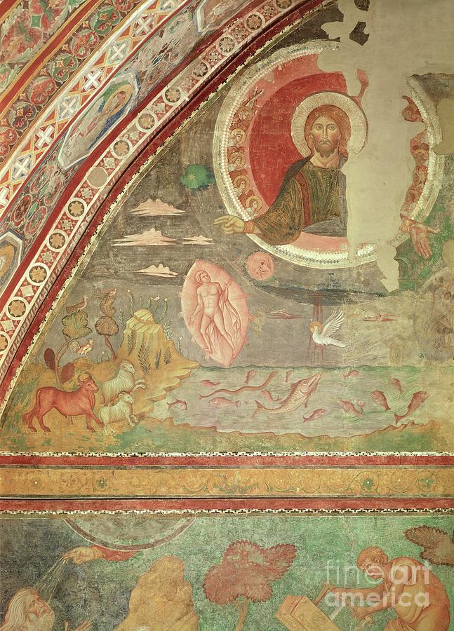 Romanesque Painting - Creation Of The World by Filippo Rusuti