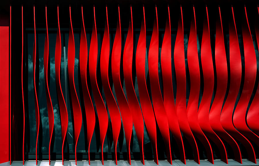 Creative Red Architectural Cladding Photograph by Erhard Batzdorf