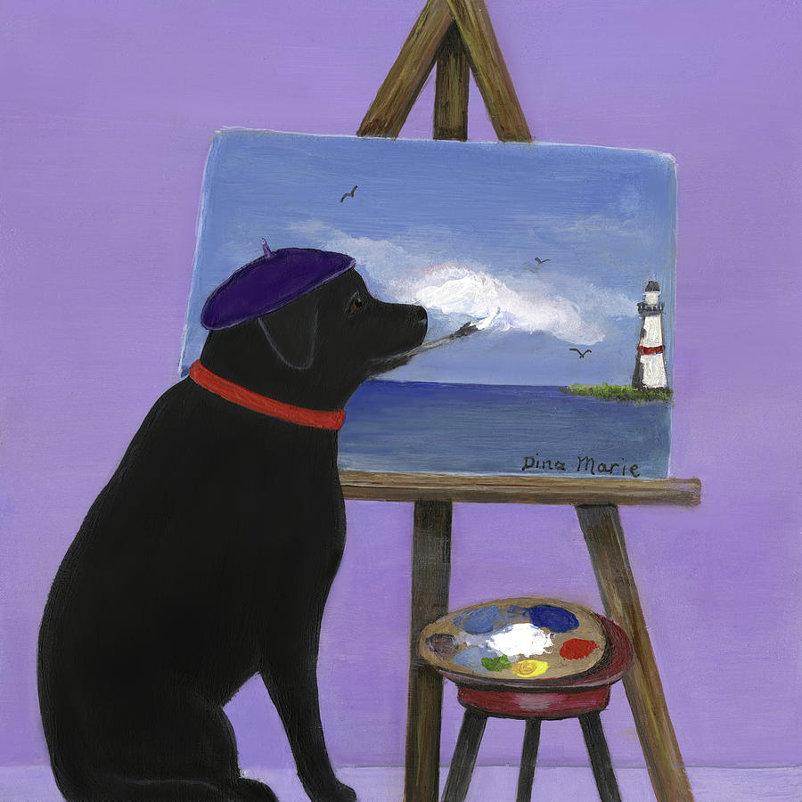 Dog Painting - Creativity Soothes The Soul by Dina Marie