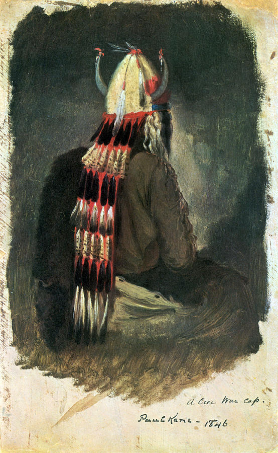 Cree Indian Warrior, Fort Pitt, 1846 Painting by Science Source