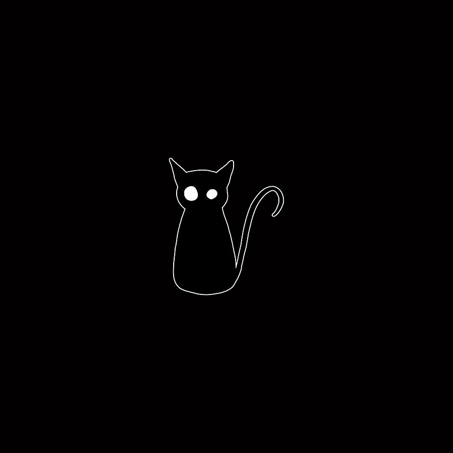 Creepy Black Cat Digital Art by Plague 