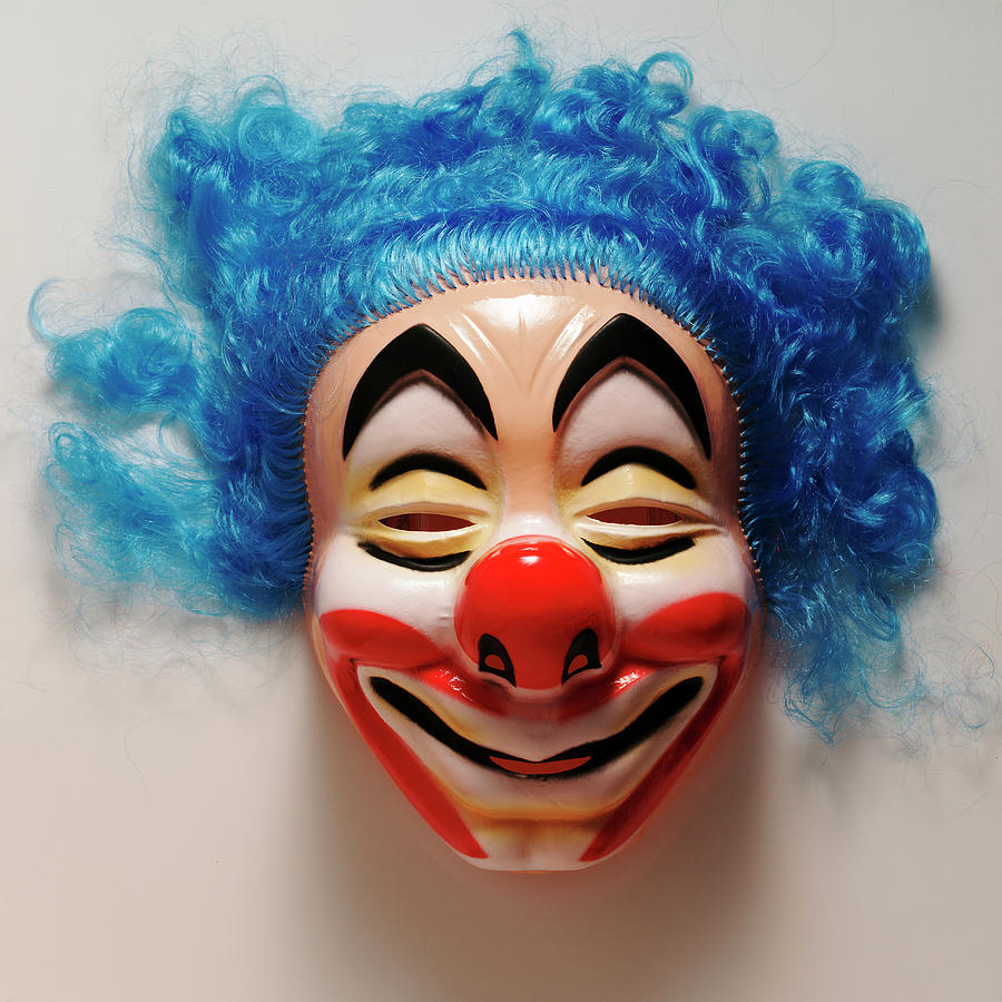 Creepy Clown Mask With Blue Hair Drawing by CSA Images - Fine Art America