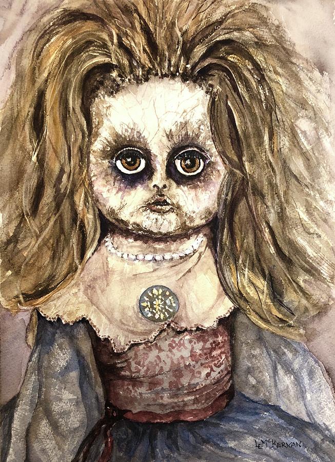 creepy doll painting