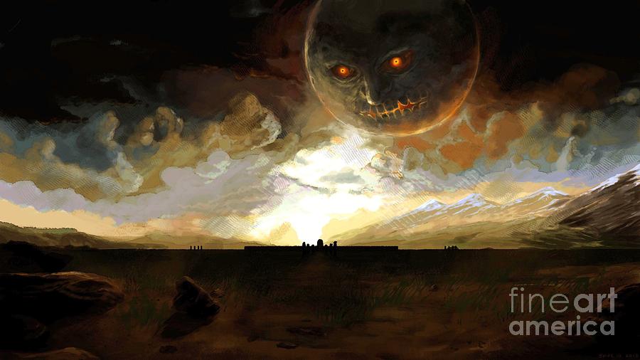 High Resolution Drawing - Creepy Man In The Moon Ultra Hd by Hi Res High Resolution Drawing - Creepy Man In The Moon Ultra Hd by Hi Res