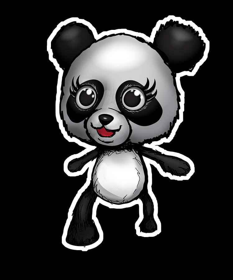 Creepy Panda Bear Digital Art by Jonathan Golding