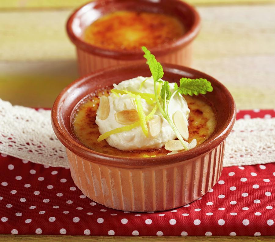 Crema Catalana With Almond Cream spain Photograph by Teubner Foodfoto