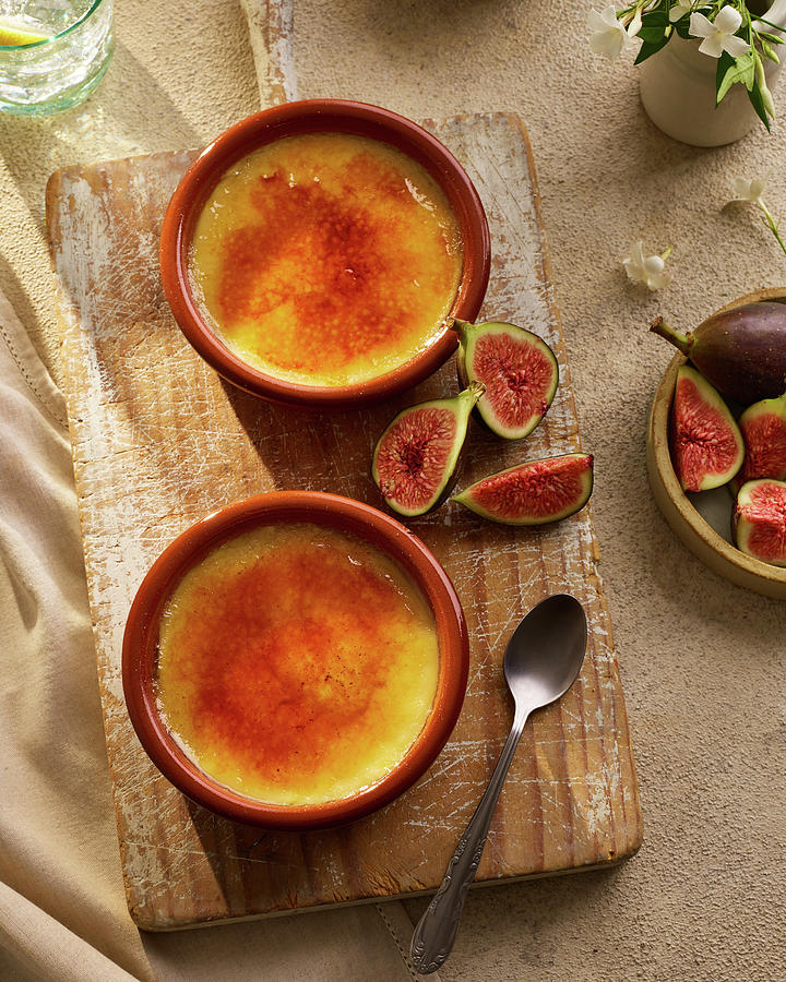 Creme Brulee With Figs Photograph by James Lee