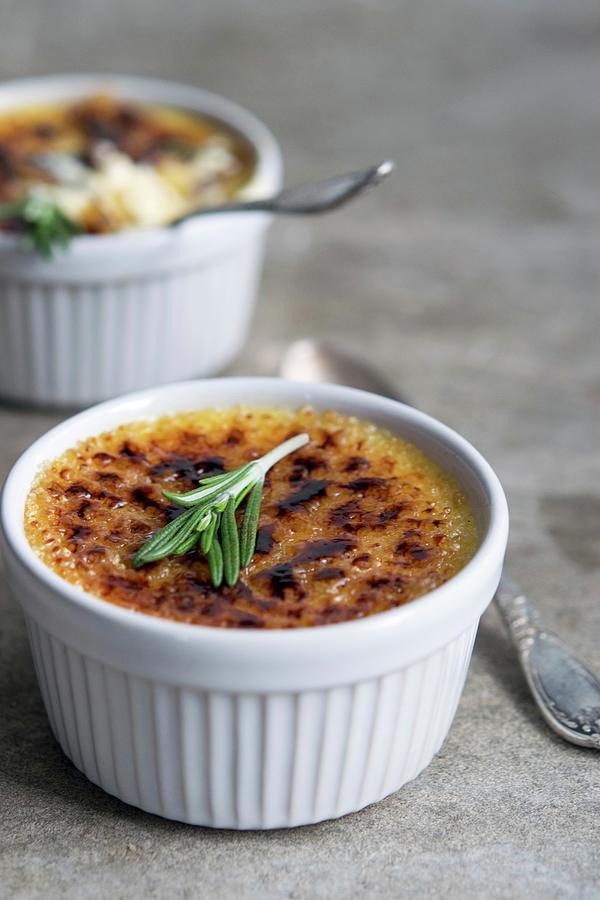 Creme Brulee With Rosemary Photograph by Justina Ramanauskiene