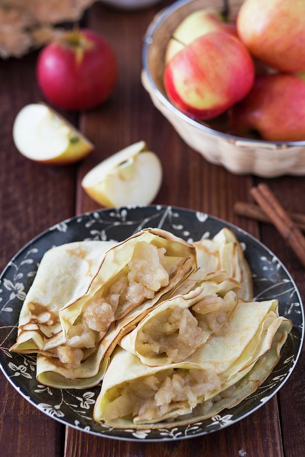 Crepes With Homemade Apple Jam Photograph by Malgorzata Laniak