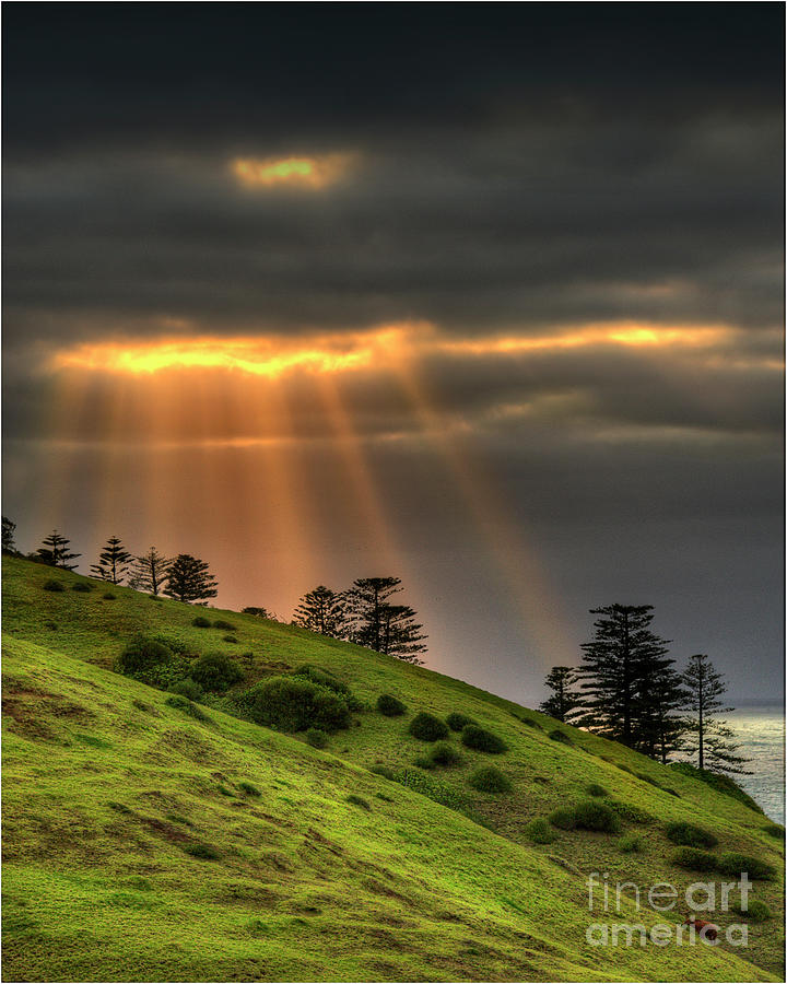 Crepuscular Rays Over Cemetery Bay Photograph by Southern Lightscapes-australia