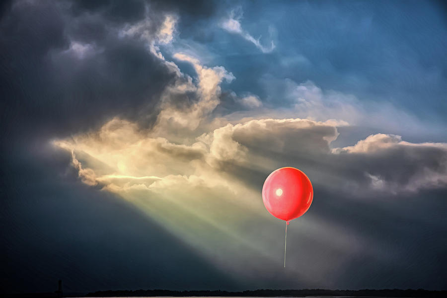 Crepuscular Red Balloon Photograph by John Haldane