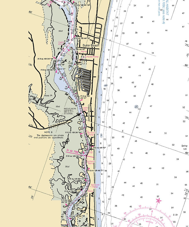 Crescentbeach florida Nautical Chart _v6 Mixed Media by Sea Koast